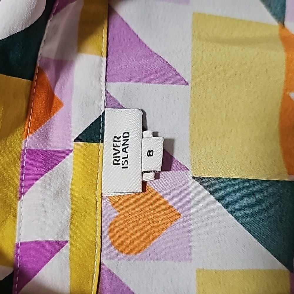 River Island Peace & Heart Print Button Down Dress Size 4 - Picture 3 of 9